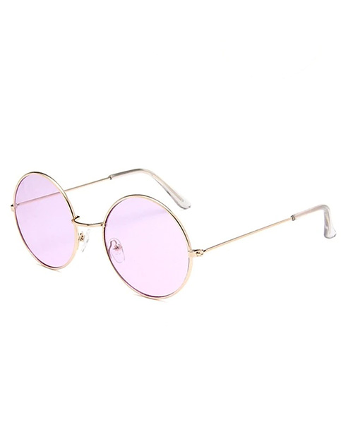Óculos de sol feminino redondo lente transparente