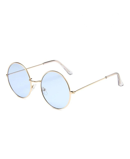 Óculos de sol feminino redondo lente transparente