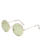 Óculos de sol feminino redondo lente transparente