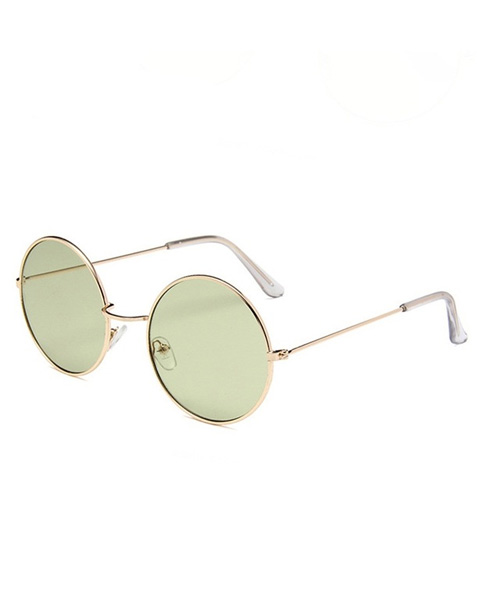 Óculos de sol feminino redondo lente transparente