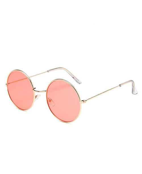 Óculos de sol feminino redondo lente transparente
