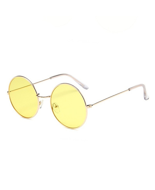 Óculos de sol feminino redondo lente transparente