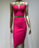 Conjunto feminino saia justa e cropped