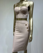 Conjunto feminino saia justa e cropped