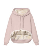Moletom feminino fechado forrado com capuz