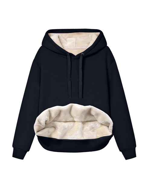 Moletom feminino fechado forrado com capuz