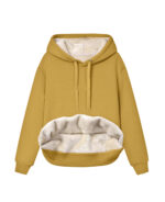Moletom feminino fechado forrado com capuz