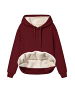 Moletom feminino fechado forrado com capuz