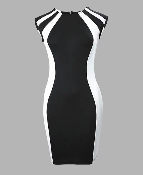 Vestido elegante preto e branco