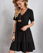 Vestido soltinho de manga curta