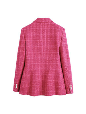 Blazer feminino rosa de tweed │ Chic Princess