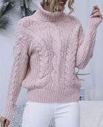 Suéter feminino tricot gola alta