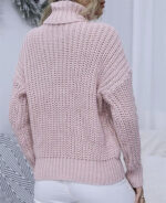 Suéter feminino tricot gola alta