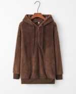 Casaco feminino de inverno com lã sintética