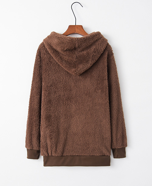 Casaco feminino de inverno com lã sintética