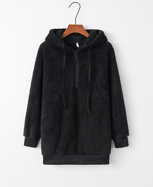 Casaco feminino de inverno com lã sintética