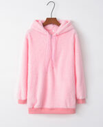 Casaco feminino de inverno com lã sintética
