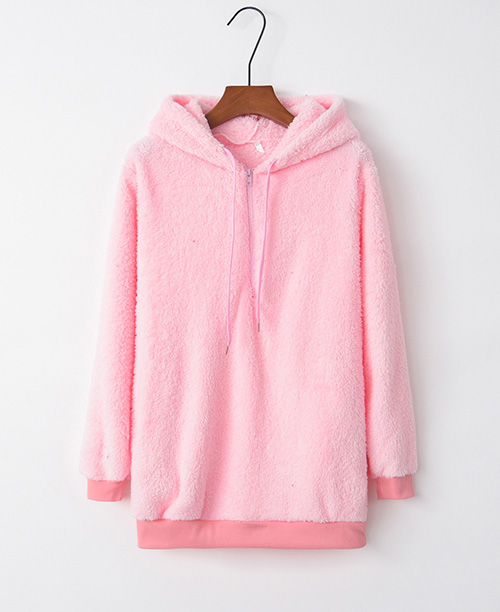 Casaco feminino de inverno com lã sintética