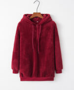 Casaco feminino de inverno com lã sintética