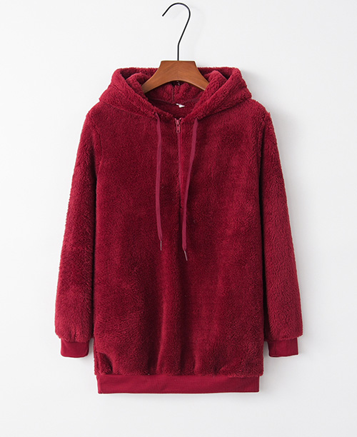 Casaco feminino de inverno com lã sintética