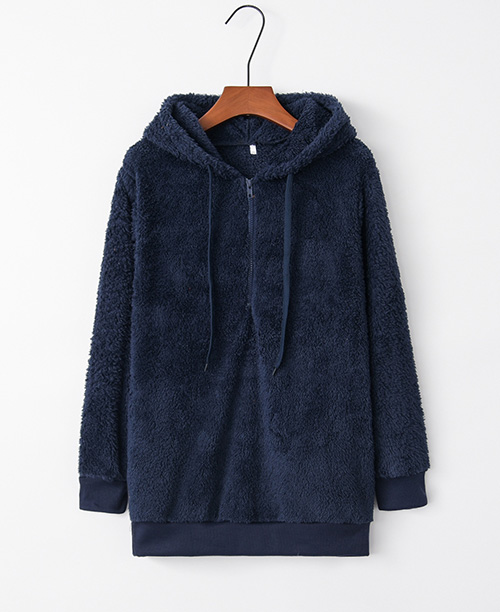Casaco feminino de inverno com lã sintética
