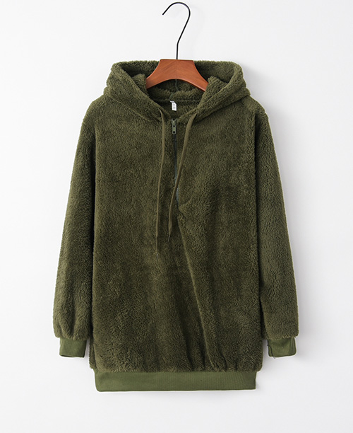 Casaco feminino de inverno com lã sintética