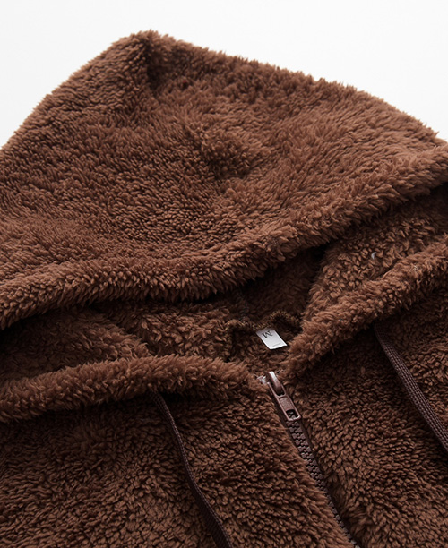 Casaco feminino de inverno com lã sintética
