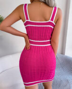 Vestido curto de tricot duas cores