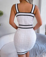 Vestido curto de tricot duas cores